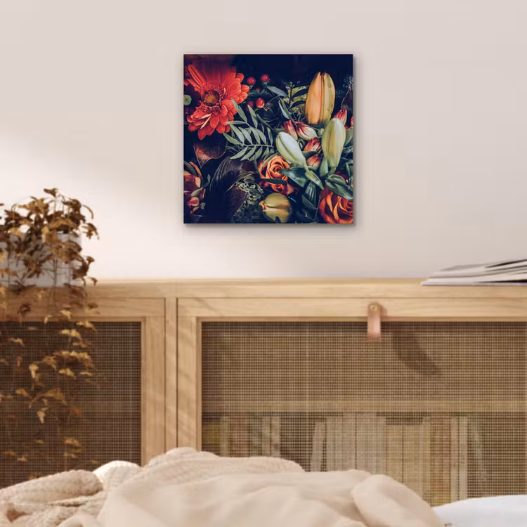 Boeket - Stilleven - Bloemen - Planten - Rood aluminium wit klein -sfeer3