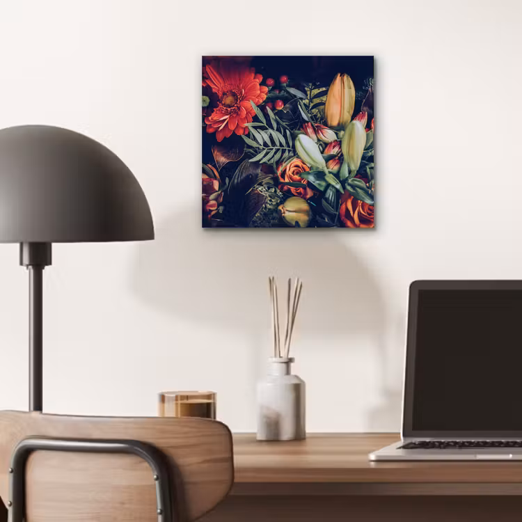 Boeket - Stilleven - Bloemen - Planten - Rood aluminium wit klein -sfeer5