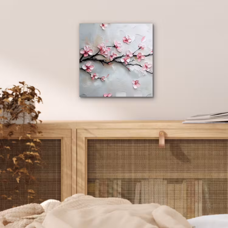 Bloesem - Kunstzinnig - Roze - Sakura aluminium wit klein -sfeer3