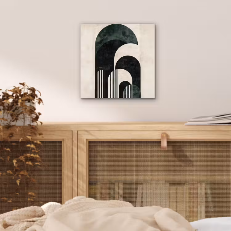 Bogen - Donkergroen - Lijnen aluminium wit klein -sfeer3
