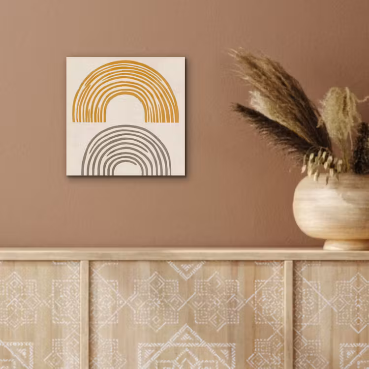 Bogen - Lijnen - Oranje - Minimalistisch aluminium wit klein -sfeer4