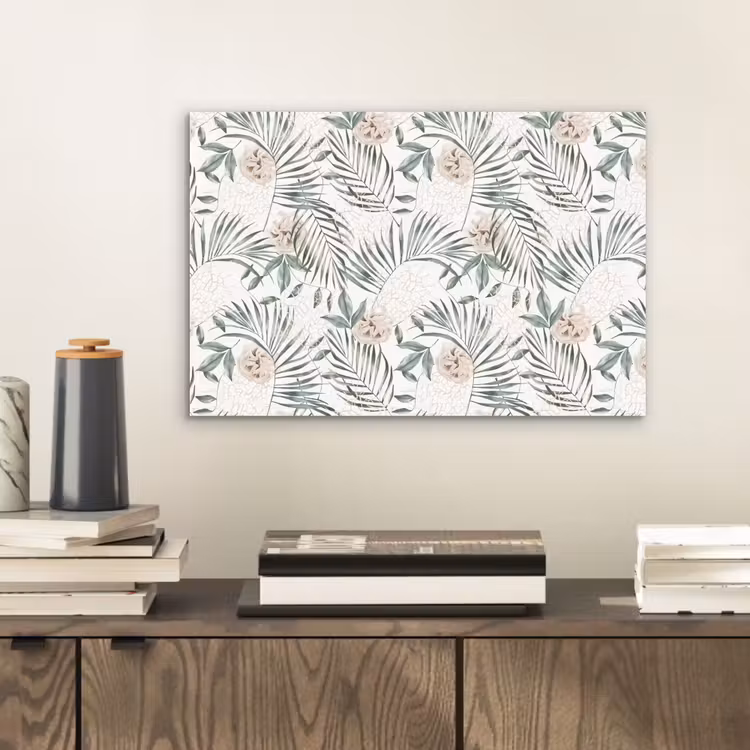 Bohemian - Bloemen - Bladeren - Jungle - Tropical aluminium wit klein -sfeer1