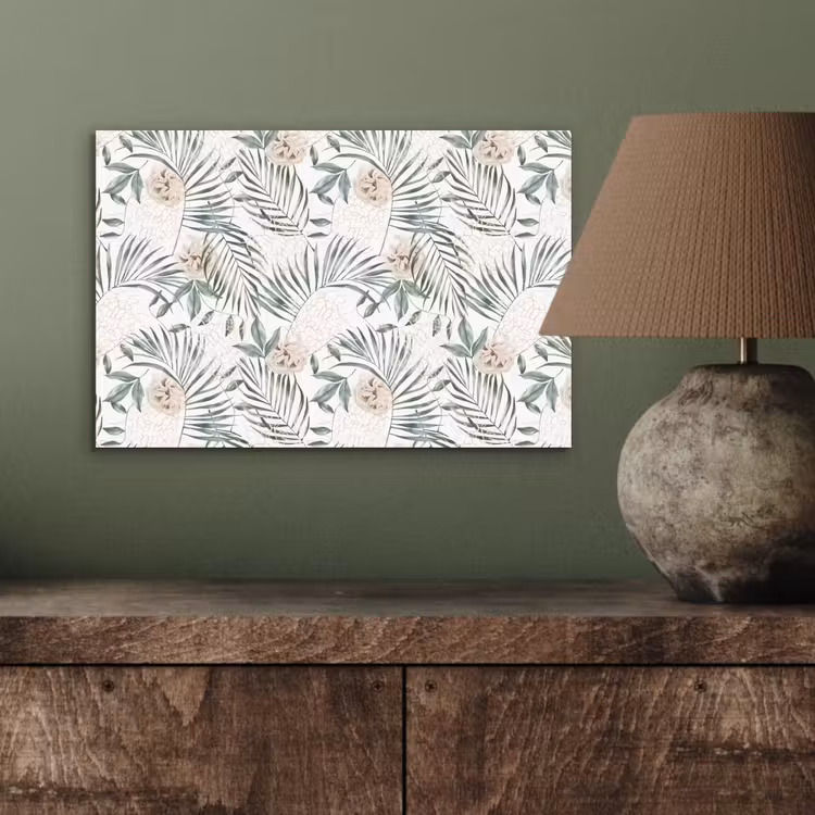 Bohemian - Bloemen - Bladeren - Jungle - Tropical aluminium wit klein -sfeer2