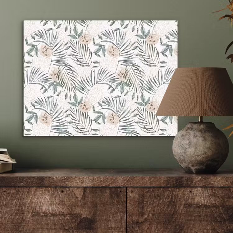 Boho - Jungle - Bloemen - Bladeren aluminium wit klein -sfeer2