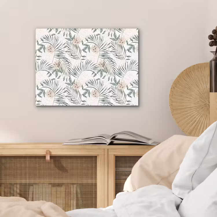 Boho - Jungle - Bloemen - Bladeren aluminium wit klein -sfeer3
