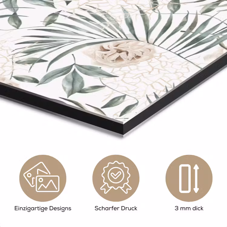 Boho - Jungle - Bloemen - Bladeren aluminium wit klein -closeup_DE