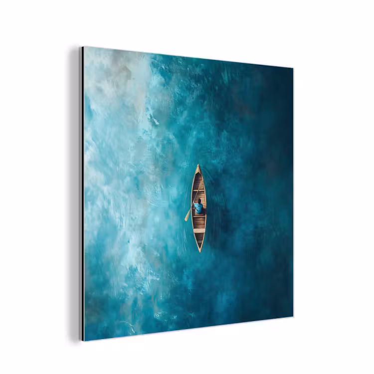 Bootje - Water - Blauw aluminium wit klein -3d