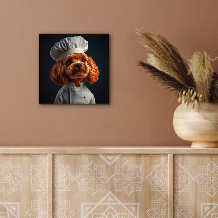Bruin - Kok - Hondje aluminium wit klein -sfeer4