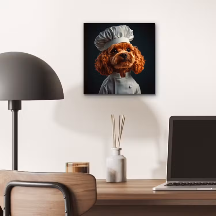 Bruin - Kok - Hondje aluminium wit klein -sfeer5