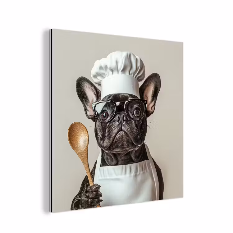 Bril - Hond - Kok aluminium wit klein -3d
