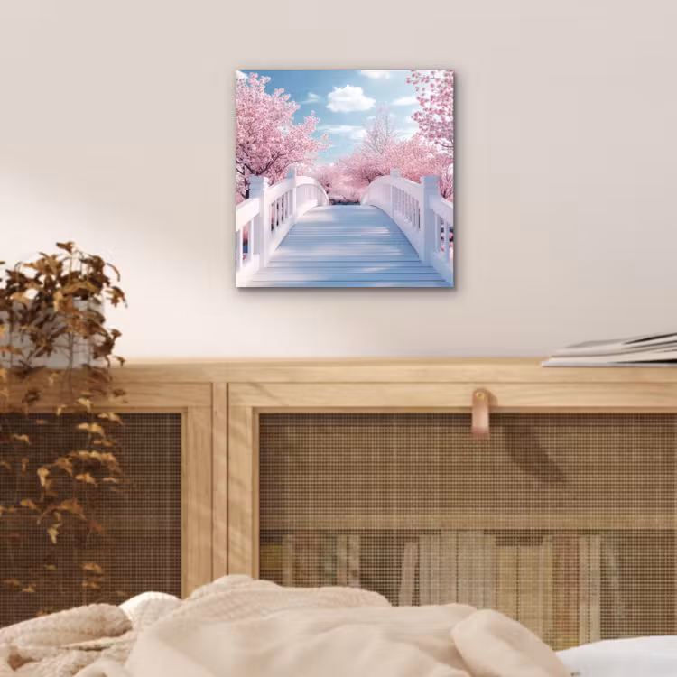 Brug - Kersenbomen - Wit aluminium wit klein -sfeer3