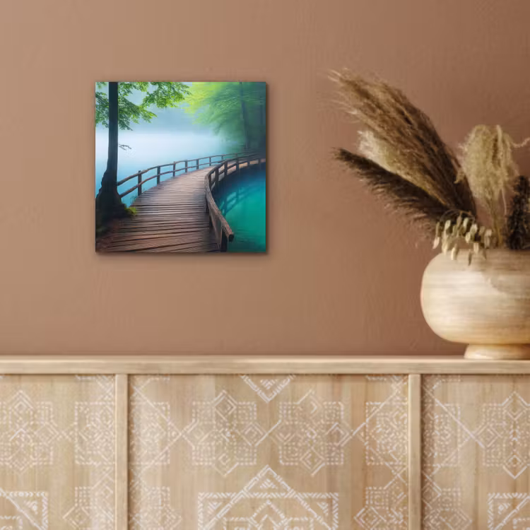 Brug - Water - Rivier - Bos aluminium wit klein -sfeer4
