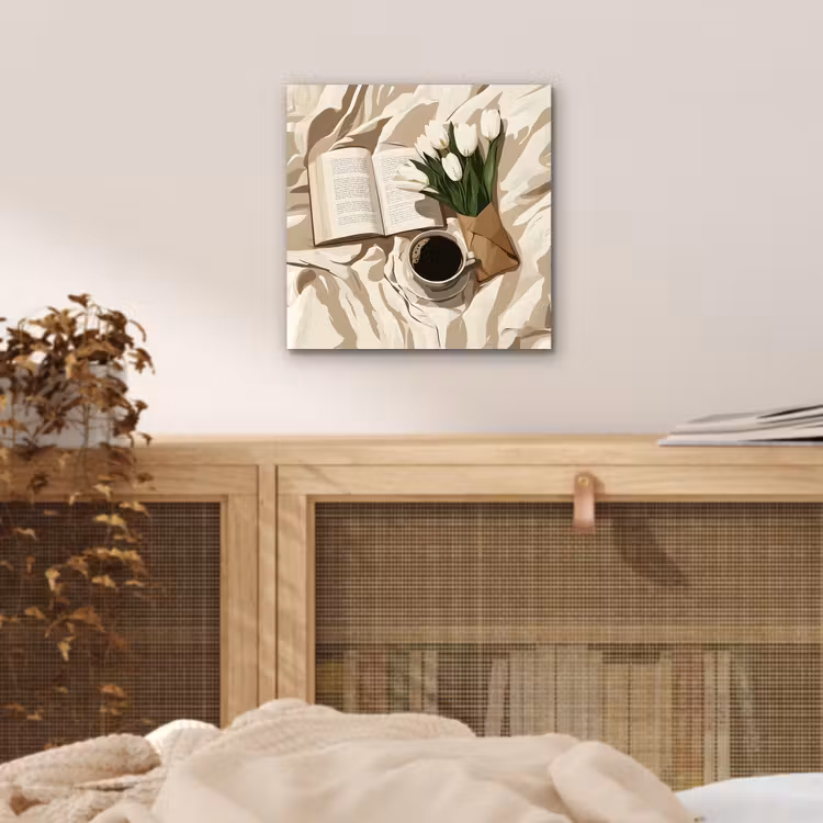 Boek - Illustratie - Tulpen - Koffie aluminium wit klein -sfeer3