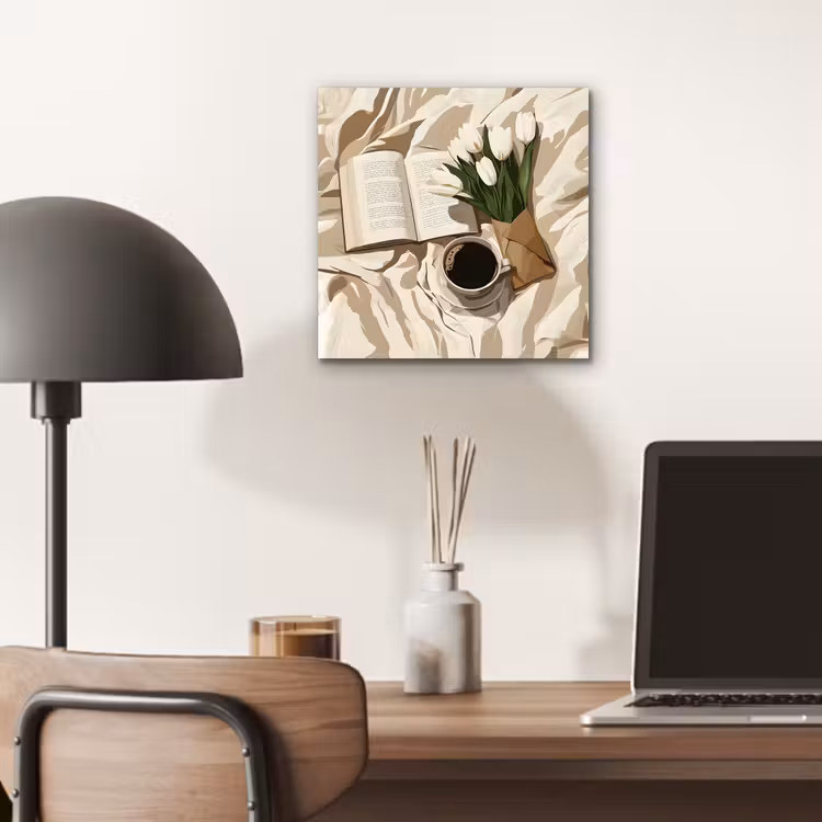 Boek - Illustratie - Tulpen - Koffie aluminium wit klein -sfeer5