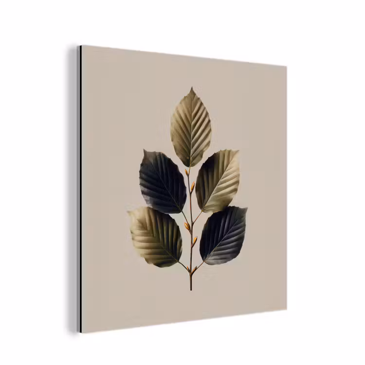 Beukenbladeren - Bruin - Groen - neutraal aluminium wit klein -3d