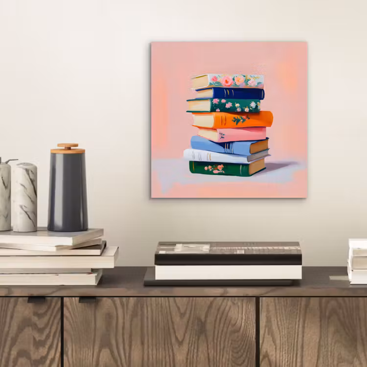 Boeken - Stapel - Kleurrijk aluminium wit klein -sfeer1