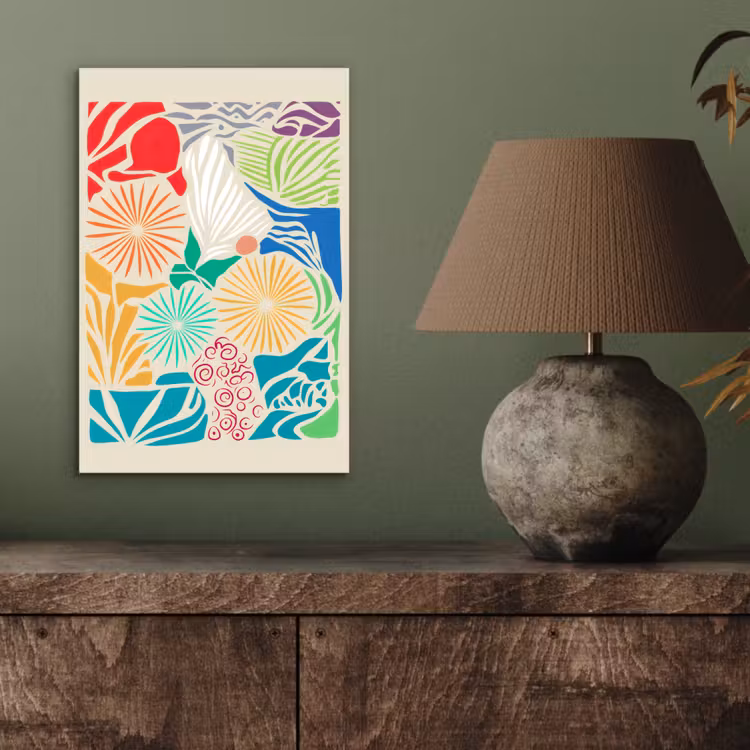 Kleurrijk - Abstract - Bloemen - Patronen aluminium wit klein -sfeer2