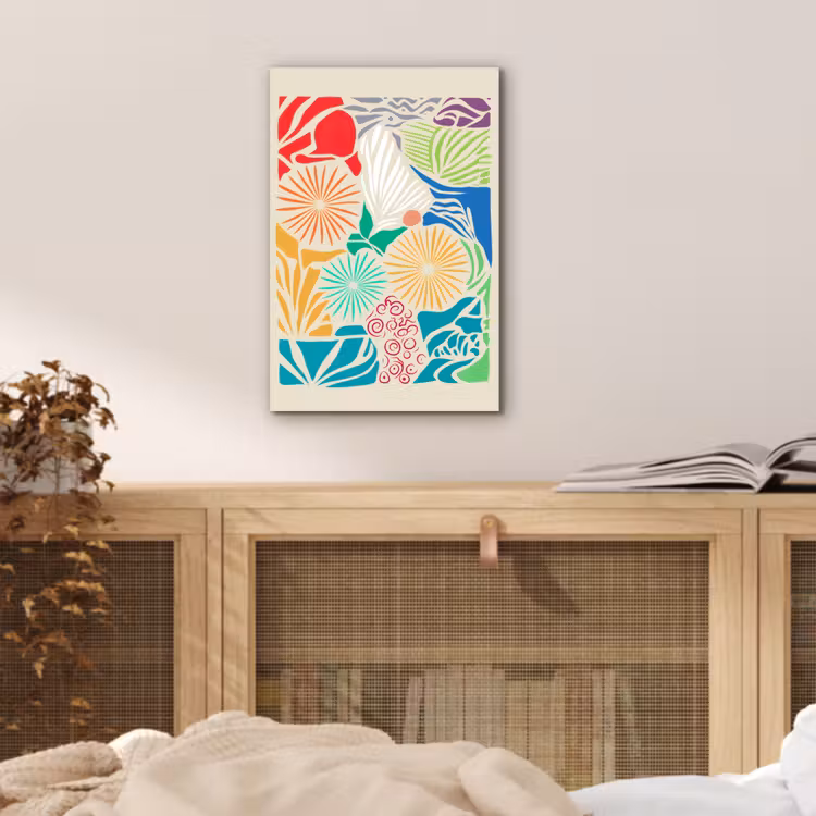 Kleurrijk - Abstract - Bloemen - Patronen aluminium wit klein -sfeer3