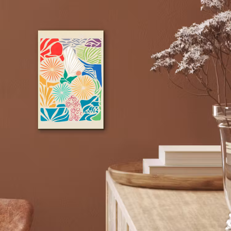 Kleurrijk - Abstract - Bloemen - Patronen aluminium wit klein -sfeer4