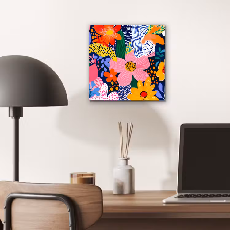 Kleurrijk - Bloemen - Abstract - Stippen aluminium wit klein -sfeer5