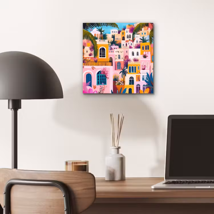 Kleurrijk - Roze - Oranje - Geel - Bloemen aluminium wit klein -sfeer5