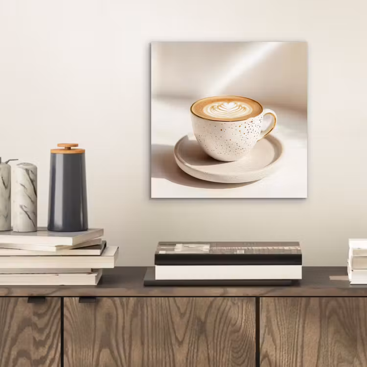 Cappuccino - Schuim - Schotel - Beige aluminium wit klein -sfeer1