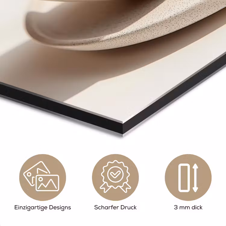 Cappuccino - Schuim - Schotel - Beige aluminium wit klein -closeup_DE