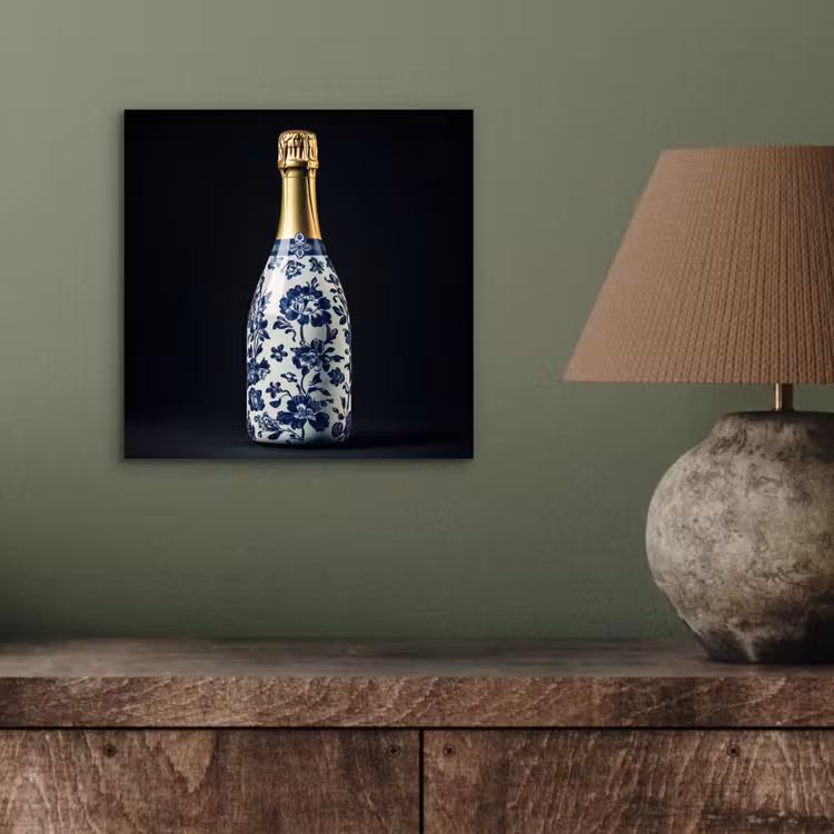 Champagne - Bloemen - Goud - Chique aluminium wit klein -sfeer2