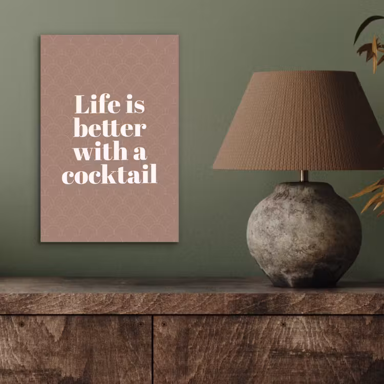 Cocktail - Tekst - Patroon - Wit aluminium wit klein -sfeer2
