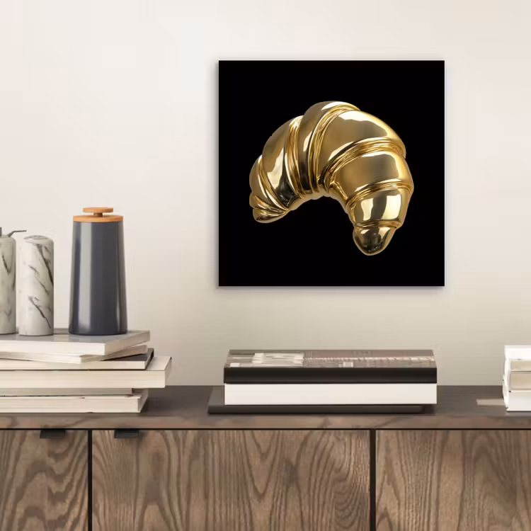 Croissant - Brood - Goud - Zwart aluminium wit klein -sfeer1