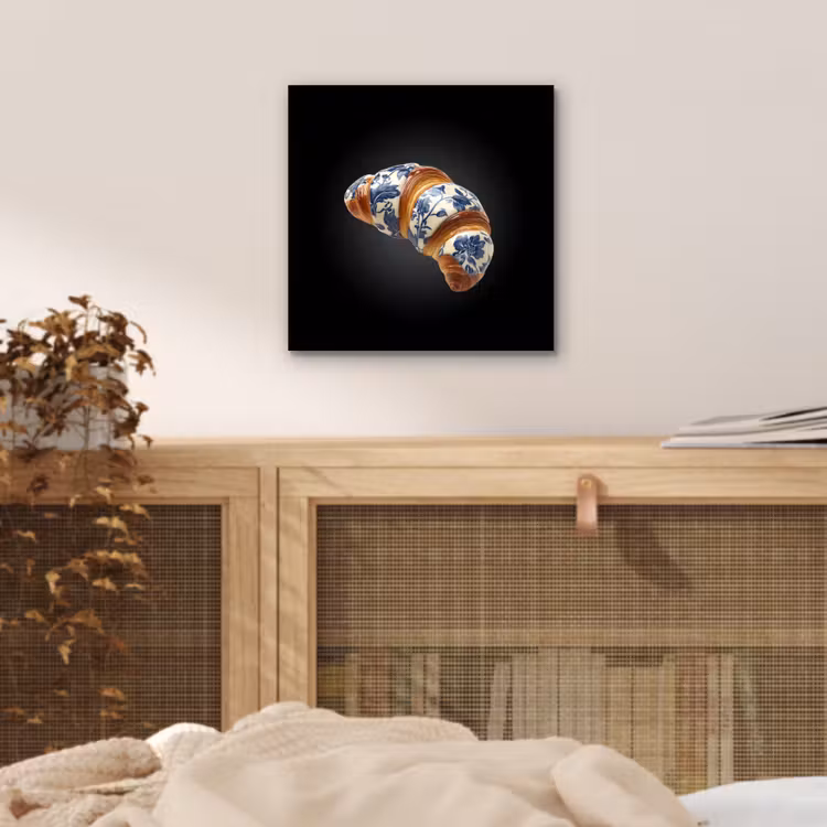 Croissant - Bloemenpatroon - Delftsblauw aluminium wit klein -sfeer3