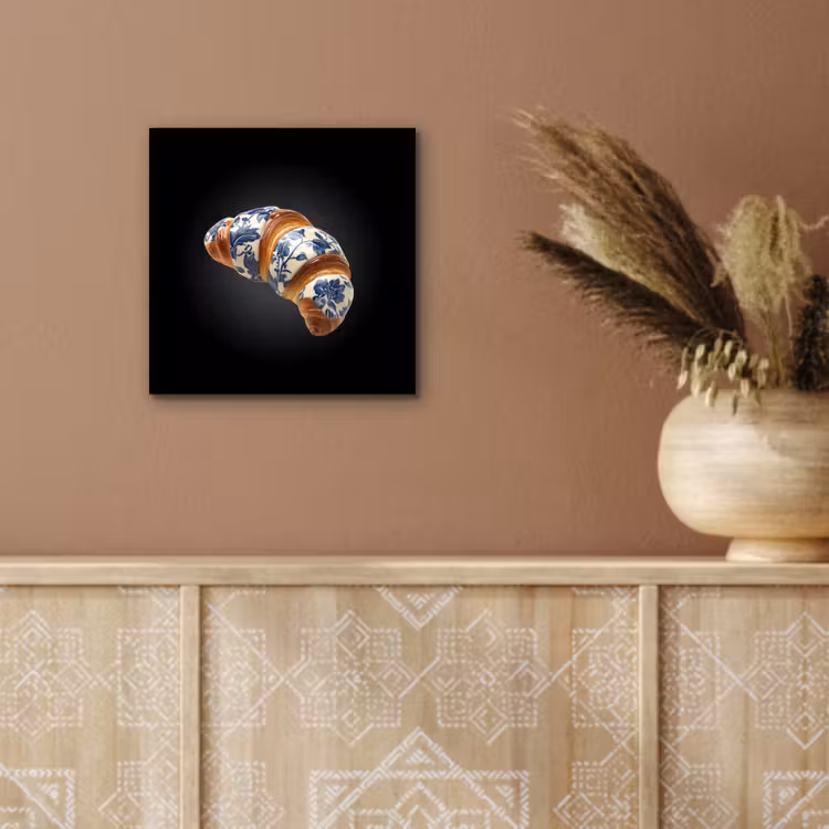 Croissant - Bloemenpatroon - Delftsblauw aluminium wit klein -sfeer4