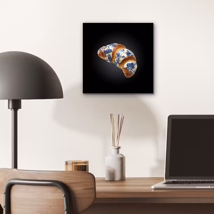 Croissant - Bloemenpatroon - Delftsblauw aluminium wit klein -sfeer5