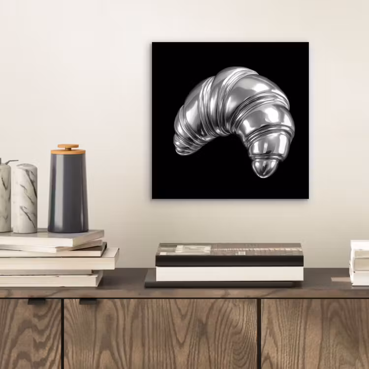 Croissant - Metaal - Zilver aluminium wit klein -sfeer1