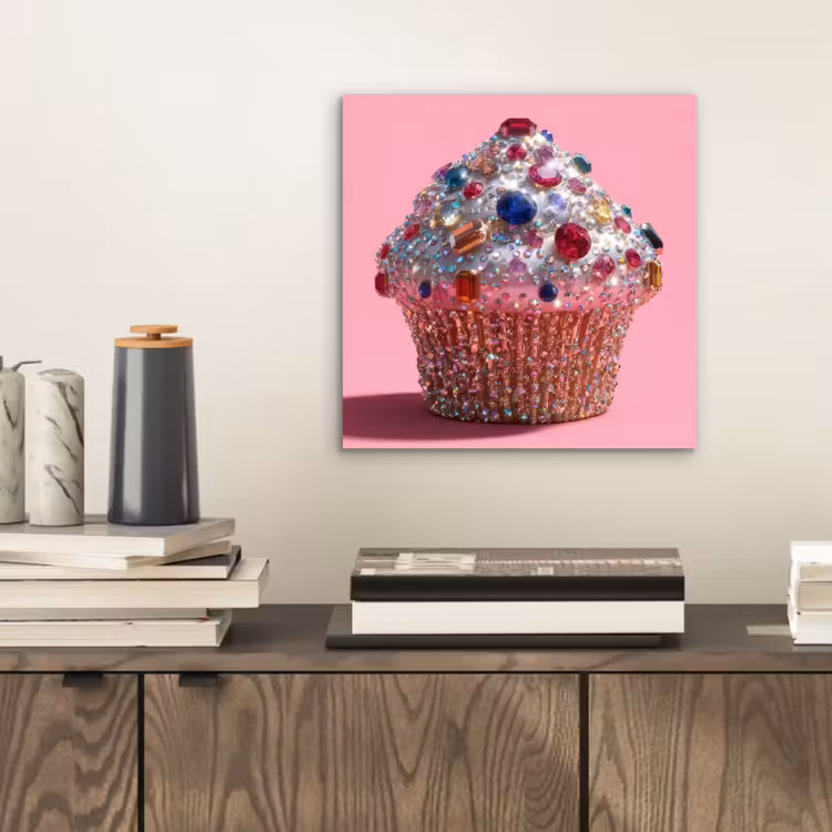 Cupcake - Kleurrijk - Edelstenen aluminium wit klein -sfeer1