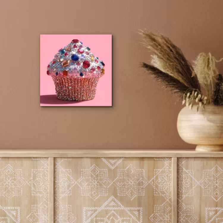 Cupcake - Kleurrijk - Edelstenen aluminium wit klein -sfeer4