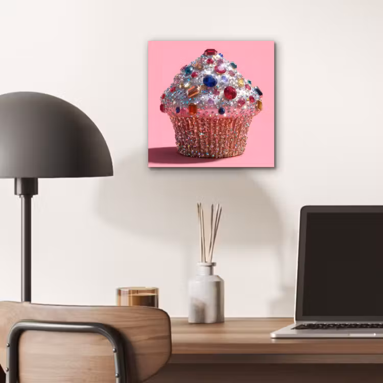Cupcake - Kleurrijk - Edelstenen aluminium wit klein -sfeer5