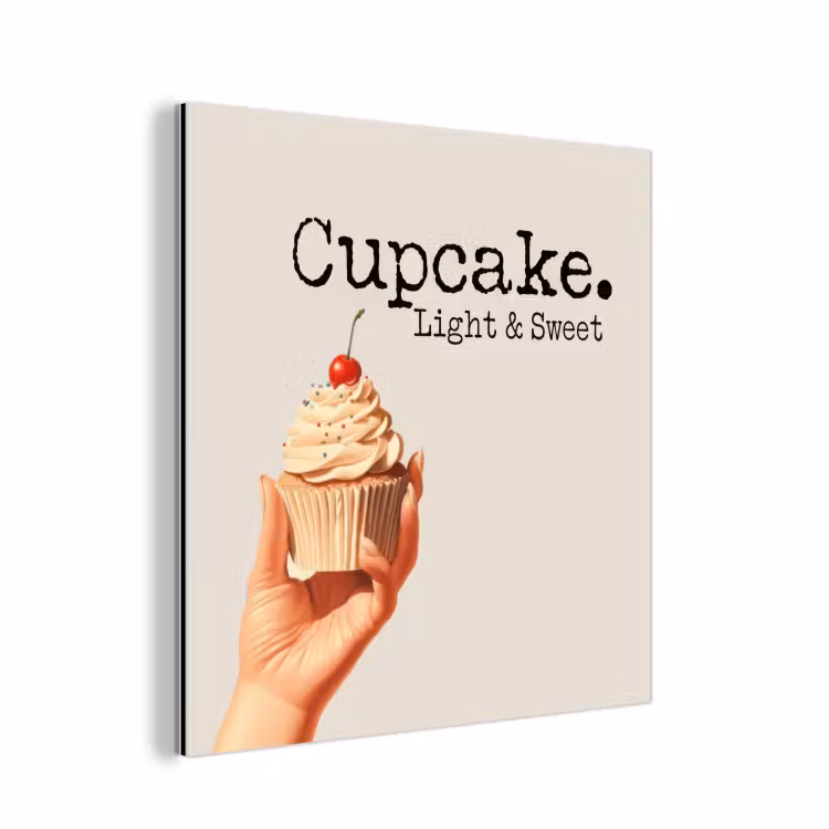 Cupcake - Zoet - Kers aluminium wit klein -3d