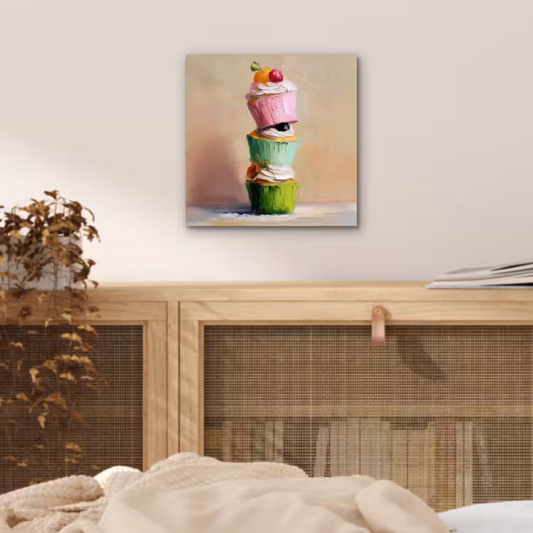 Cupcakes - Gestapeld - Kleurrijk - Fruit aluminium wit klein -sfeer3