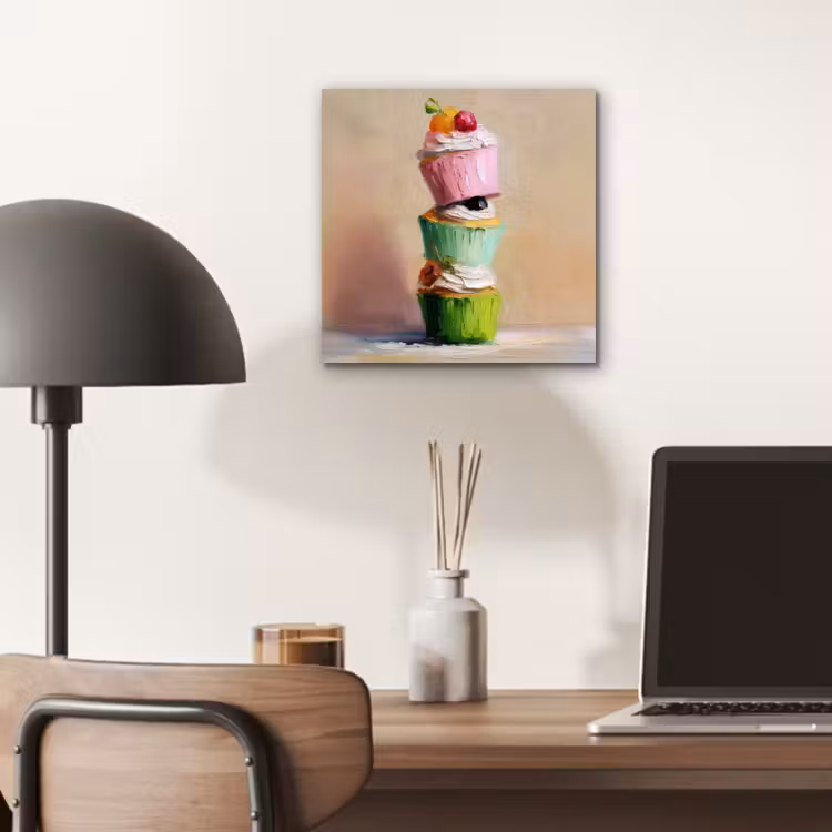 Cupcakes - Gestapeld - Kleurrijk - Fruit aluminium wit klein -sfeer5