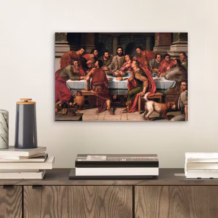 Het laatste avondmaal - Schilderij van Willem Key aluminium wit klein -sfeer1