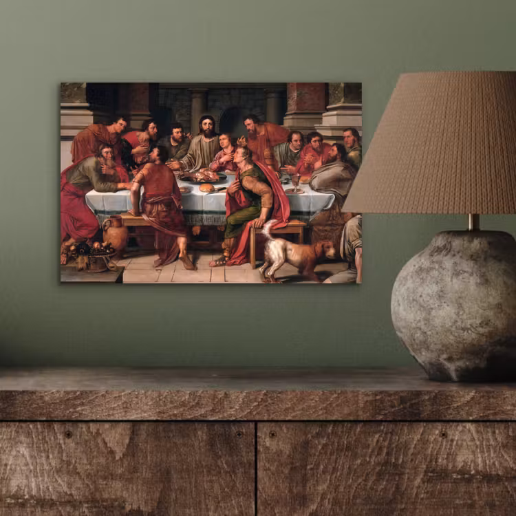 Het laatste avondmaal - Schilderij van Willem Key aluminium wit klein -sfeer2