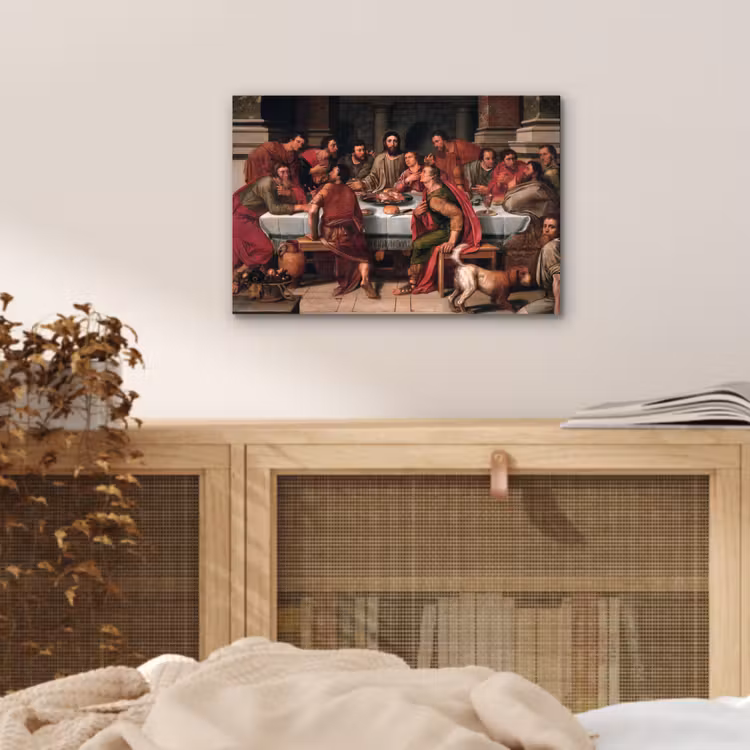 Het laatste avondmaal - Schilderij van Willem Key aluminium wit klein -sfeer3