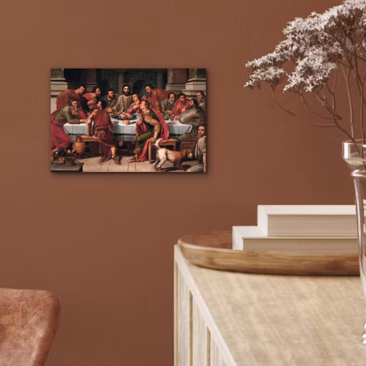 Het laatste avondmaal - Schilderij van Willem Key aluminium wit klein -sfeer4