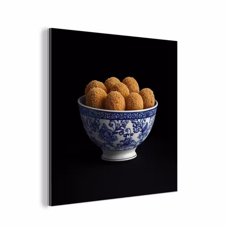 Delfts blauw - Bitterballen - Holland - Schaal aluminium wit klein -3d