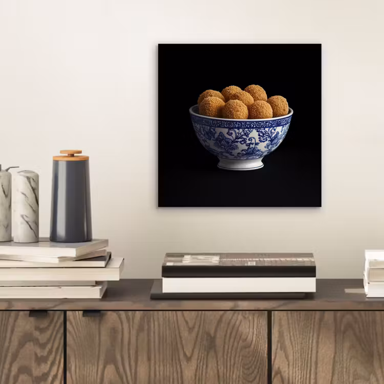 Delfts blauw - Bitterballen - Holland - Schaal aluminium wit klein -sfeer1