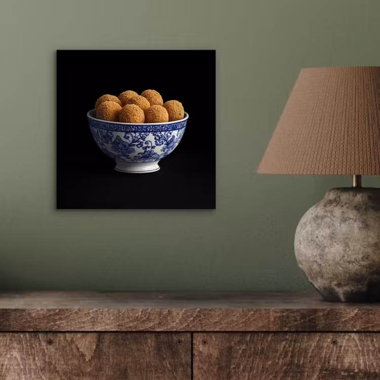 Delfts blauw - Bitterballen - Holland - Schaal aluminium wit klein -sfeer2