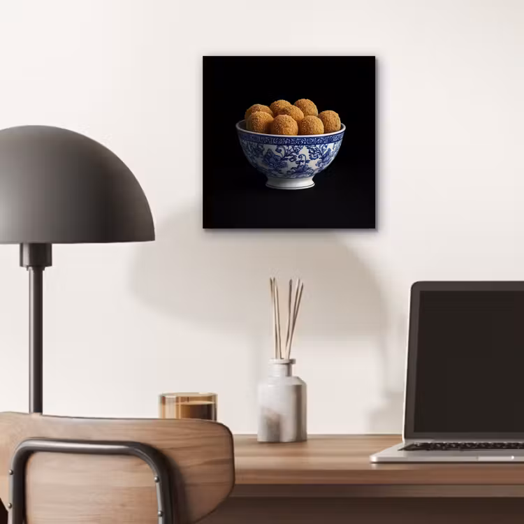 Delfts blauw - Bitterballen - Holland - Schaal aluminium wit klein -sfeer5