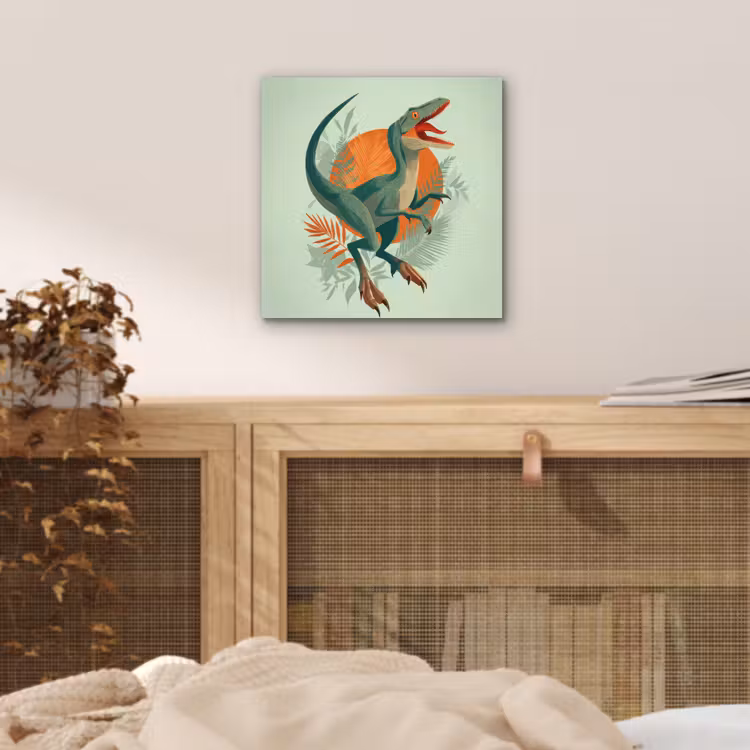 Dino - Bladeren - Grafisch - Groen aluminium wit klein -sfeer3
