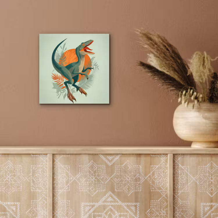 Dino - Bladeren - Grafisch - Groen aluminium wit klein -sfeer4